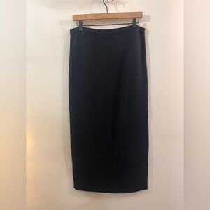Eileen Fisher Black Silk Organic Cotton MIDI Pencil Skirt Size Small